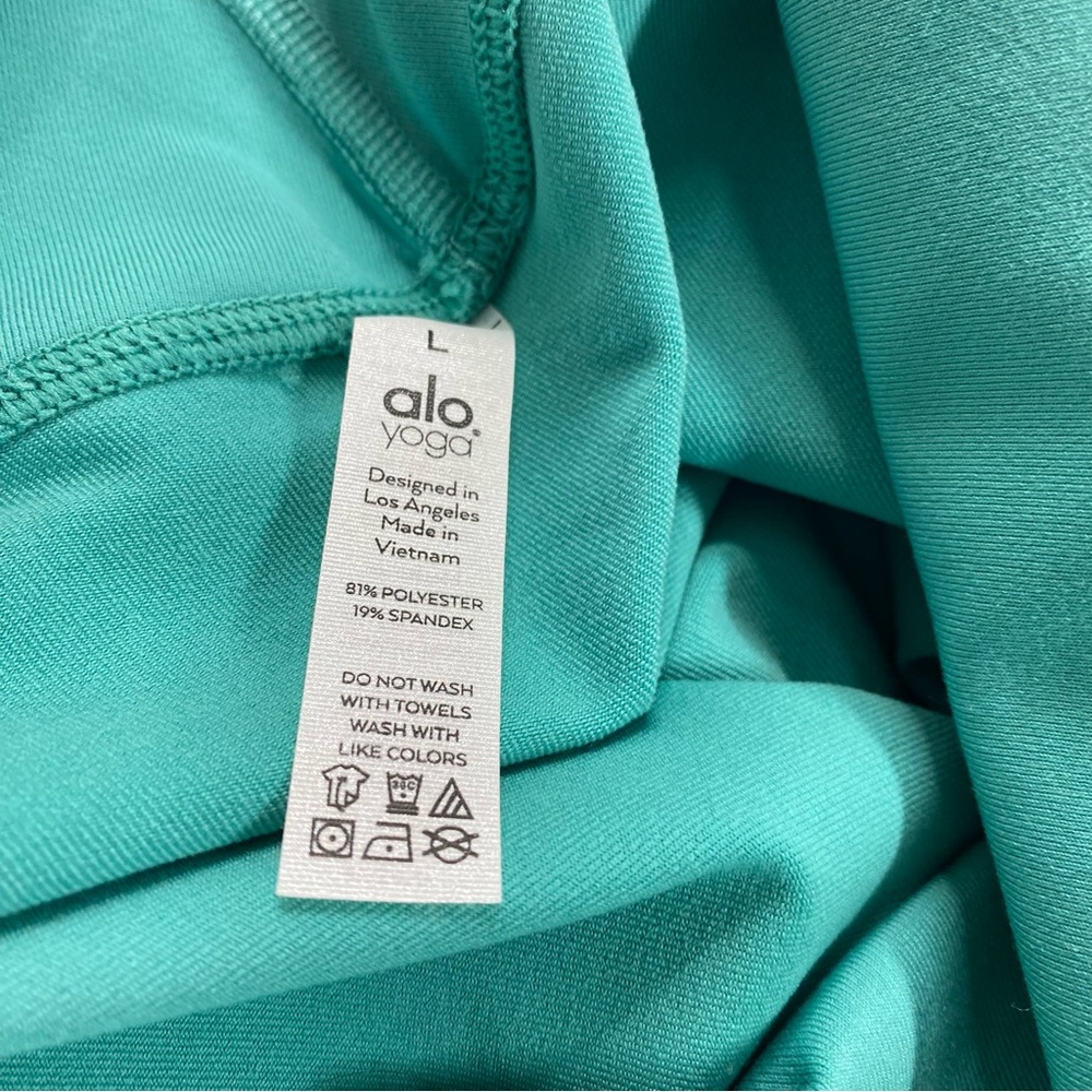 Alo Yoga High-Waist Airbrush Legging Leggings Ocean Teal Color Size Large W5473R - Picture 7 of 8